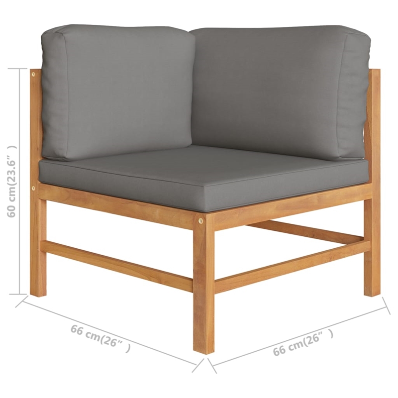 vidaXL 7 Piece Wood Garden Lounge Set in Gray