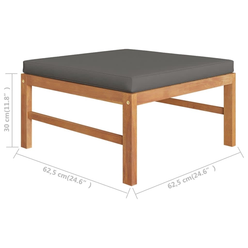 vidaXL 7 Piece Wood Garden Lounge Set in Gray