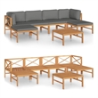 vidaXL 7 Piece Wood Garden Lounge Set in Gray