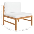 vidaXL 5 Piece Wood Garden Lounge Set in Cream