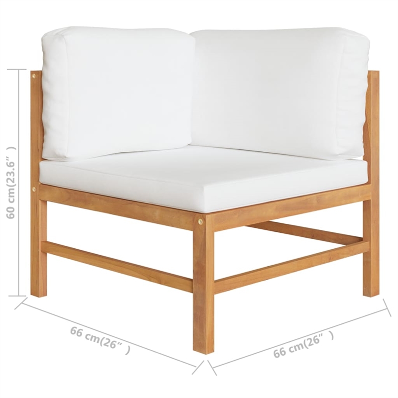 vidaXL 4 Piece Wood Garden Lounge Set in Cream