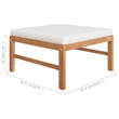 vidaXL 4 Piece Wood Garden Lounge Set in Cream