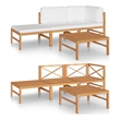 vidaXL 4 Piece Wood Garden Lounge Set in Cream