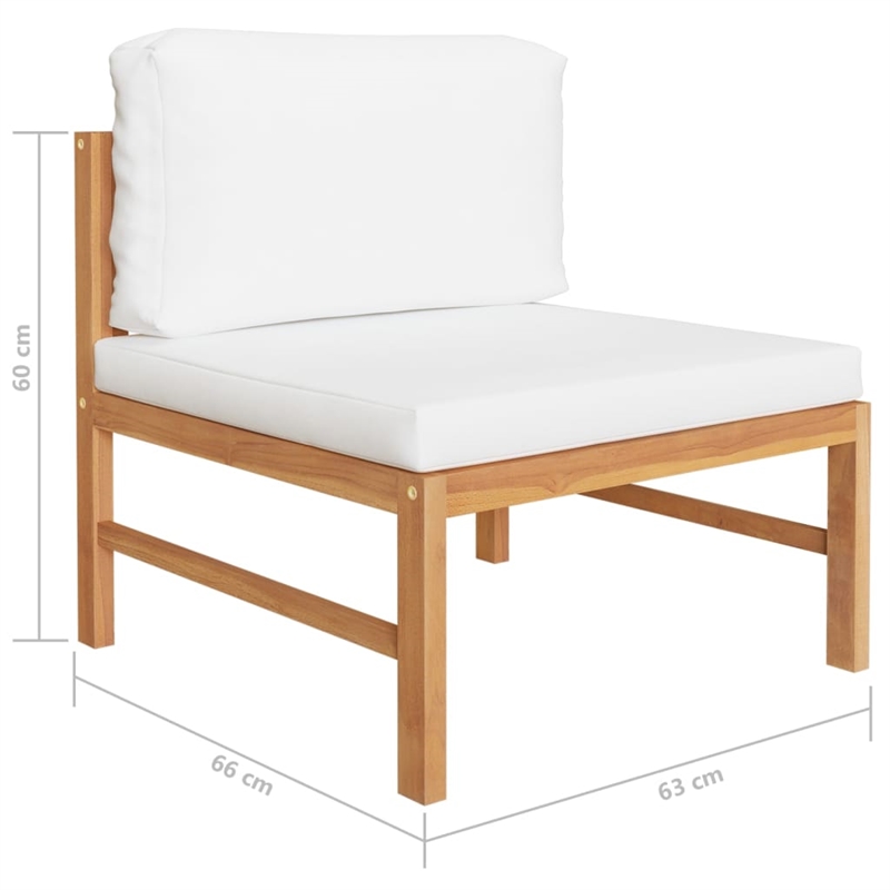 vidaXL 7 Piece Wood Garden Lounge Set in Cream