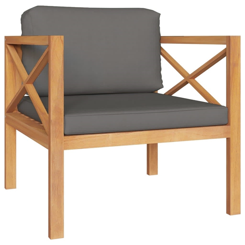 vidaXL 7 Piece Wood Garden Lounge Set in Gray