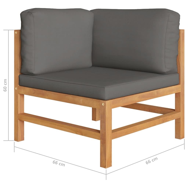 vidaXL 7 Piece Wood Garden Lounge Set in Gray