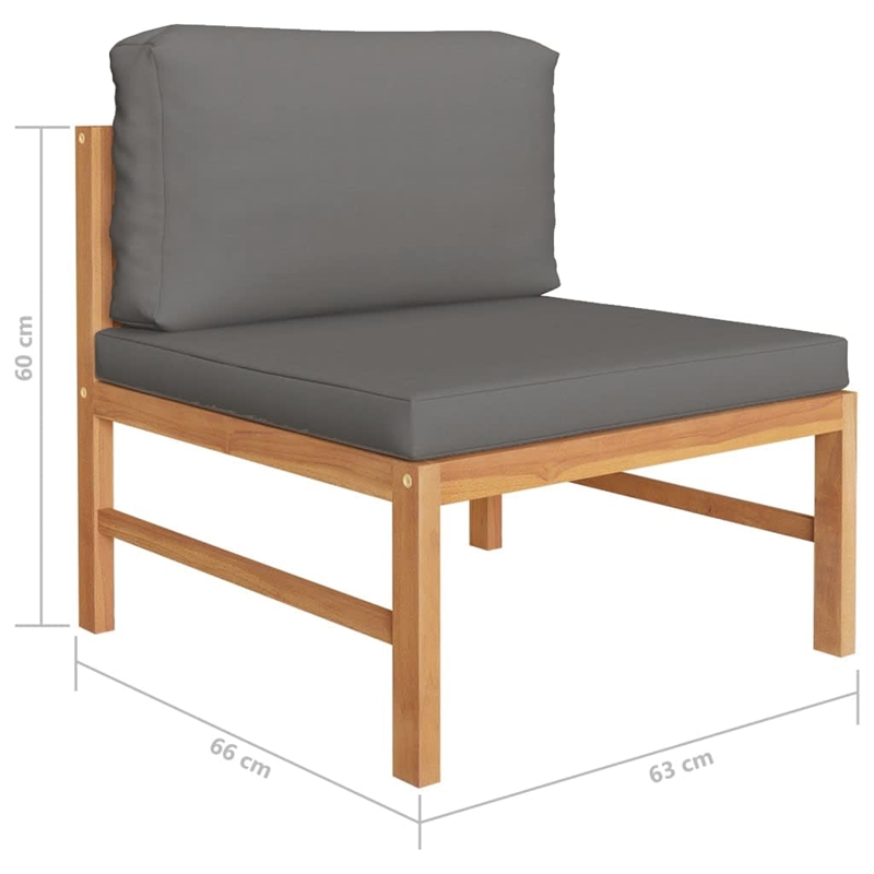 vidaXL 7 Piece Wood Garden Lounge Set in Gray