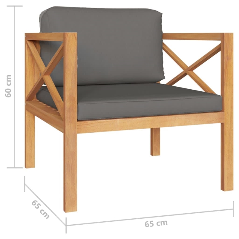 vidaXL 7 Piece Wood Garden Lounge Set in Gray