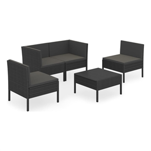 vidaXL 5 Piece Garden Lounge Set in Black
