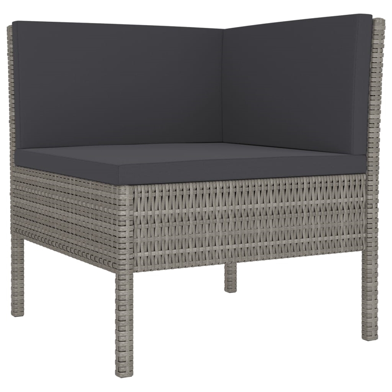 vidaXL 5 Piece Steel Garden Lounge Set in Gray
