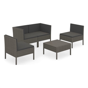 vidaXL 5 Piece Steel Garden Lounge Set in Gray