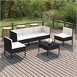vidaXL Garden Lounge Set in Black/White/Cream
