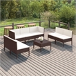 vidaXL 8 Piece Steel Garden Lounge Set in Brown