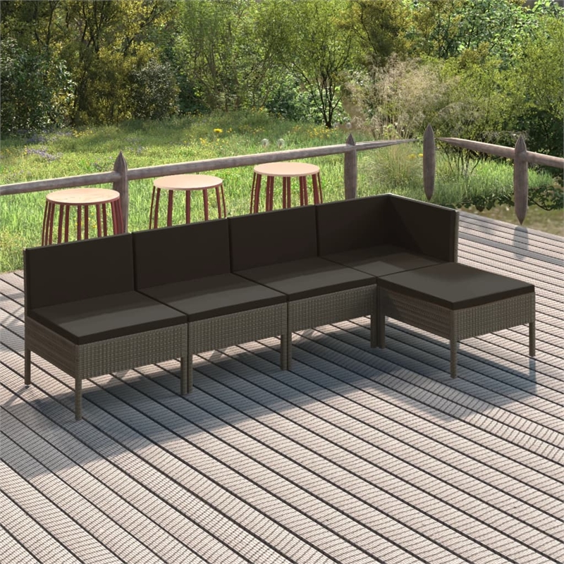 vidaXL 5 Piece Garden Lounge Set in Gray