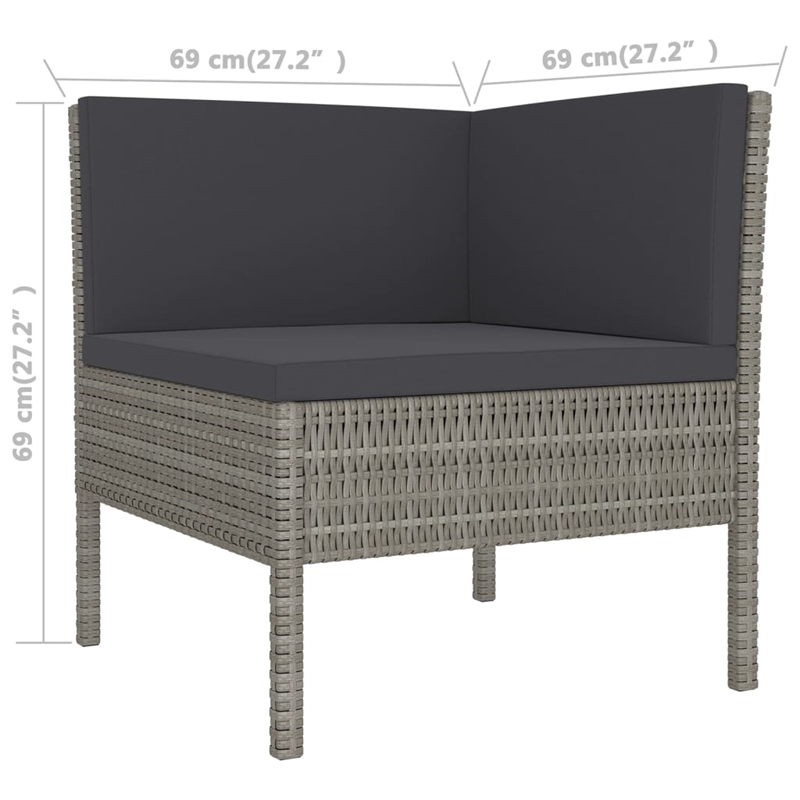 vidaXL 5 Piece Garden Lounge Set in Gray