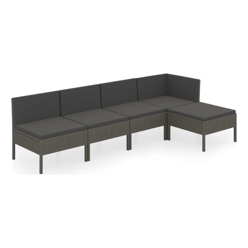 vidaXL 5 Piece Garden Lounge Set in Gray