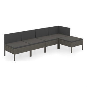 vidaXL 5 Piece Garden Lounge Set in Gray