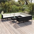 vidaXL 11 Piece Steel Large Garden Lounge Set in Black
