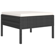 vidaXL 11 Piece Poly Rattan Small Garden Lounge Set in Black/White/Cream