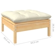 vidaXL 8 Piece Wood Large Garden Lounge Set in Cream