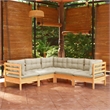 vidaXL Wood Garden Lounge Set in Cream/Natural