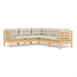 vidaXL Wood Garden Lounge Set in Cream/Natural