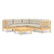 vidaXL 6 Piece Wood Garden Lounge Set in Cream