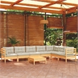 vidaXL 8 Piece Wood Large Garden Lounge Set in Cream
