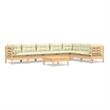 vidaXL 8 Piece Wood Large Garden Lounge Set in Cream