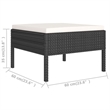 vidaXL 11 Piece Poly Rattan Medium Garden Lounge Set in Black/White/Cream
