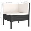 vidaXL 11 Piece Poly Rattan Medium Garden Lounge Set in Black/White/Cream