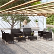 vidaXL 8 Piece Garden Lounge Set in Black