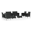 vidaXL 8 Piece Garden Lounge Set in Black