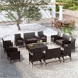 vidaXL Steel Large Garden Lounge Set in Black