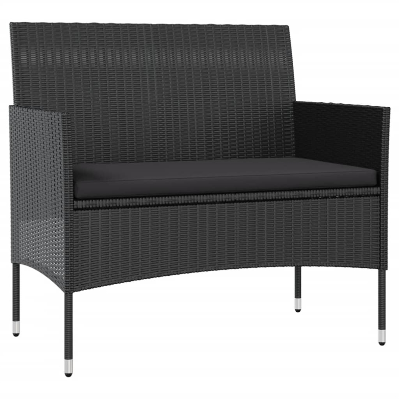 vidaXL Steel Large Garden Lounge Set in Black
