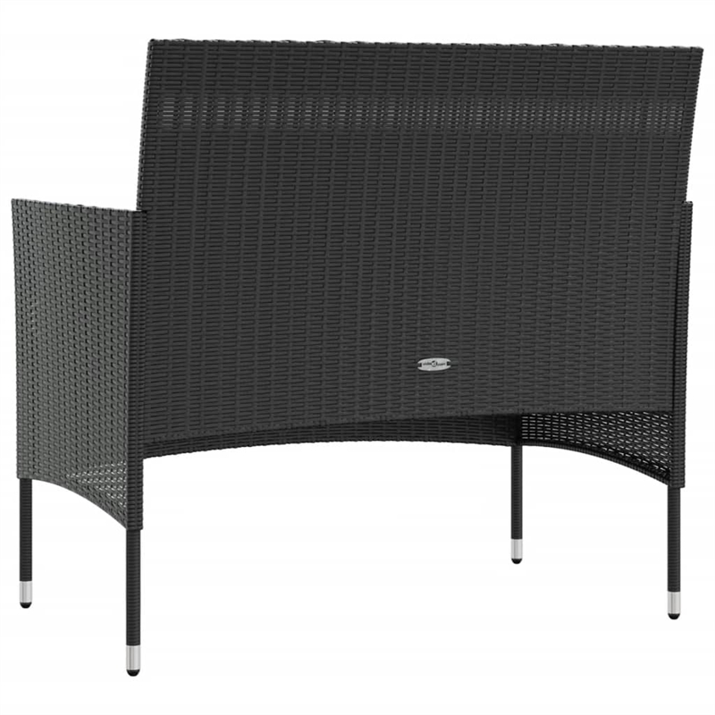 vidaXL Steel Large Garden Lounge Set in Black