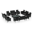 vidaXL Steel Large Garden Lounge Set in Black