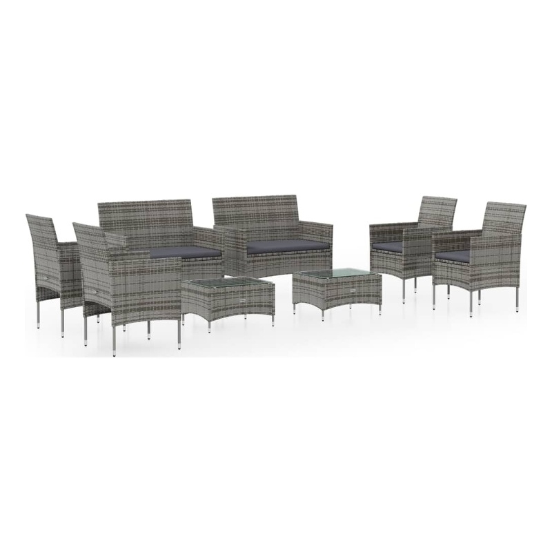 vidaXL 8 Piece Garden Lounge Set in Gray