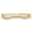 vidaXL 9 Piece Wood Garden Lounge Set in Cream