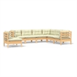 vidaXL 7 Piece Wood Garden Lounge Set in Cream