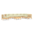 vidaXL 9 Piece Wood Garden Lounge Set in Cream