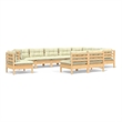 vidaXL 10 Piece Wood Large Garden Lounge Set in Cream