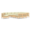 vidaXL 11 Piece Wood Large Garden Lounge Set in Cream