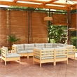 vidaXL 9 Piece Wood Large Garden Lounge Set in Cream
