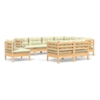 vidaXL 9 Piece Wood Large Garden Lounge Set in Cream