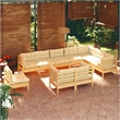 vidaXL 10 Piece Wood Garden Lounge Set