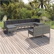 vidaXL 9 Piece Steel Garden Lounge Set in Gray
