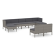 vidaXL 9 Piece Steel Garden Lounge Set in Gray