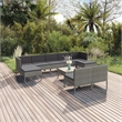 vidaXL 10 Piece Steel Garden Lounge Set in Gray