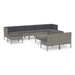 vidaXL 10 Piece Steel Garden Lounge Set in Gray